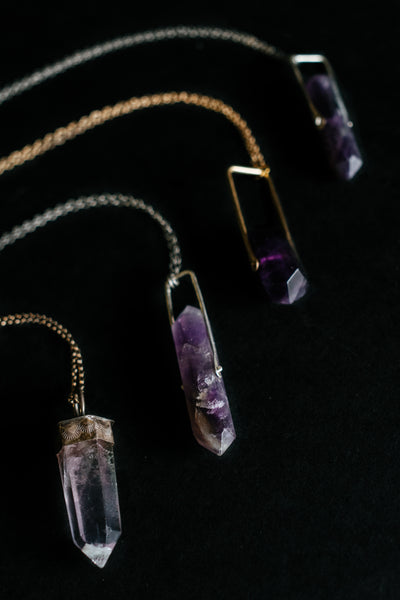 Shop Portland Local Altar PDX Crystals Amethyst Cathedral Benefits Properties Magic Mystics Energies Healing New Age Goth Purple Rocks