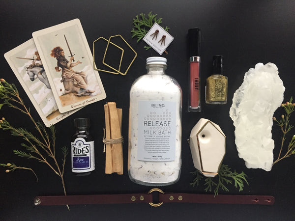 Portland Local Christmas Gift Guide Altar PDX: Tarot Cards, Chokers, Palo Santo, Pipes, Beard Oil, Crystals, Ornaments, Lipstick, Nail Polish, Earrings