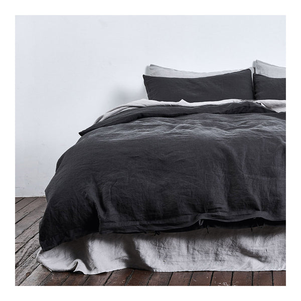 Linen Duvet Cover Queen Kohl Ur Place