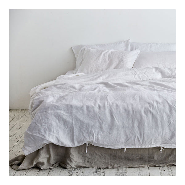 Linen Duvet Cover Queen White Ur Place