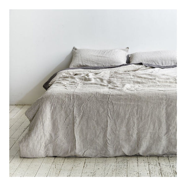 Linen Duvet Cover King Stripe Ur Place