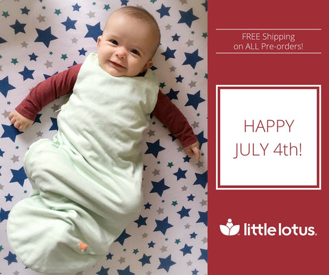 Happy 4th of July - Baby in Little Lotus Mint Swaddle