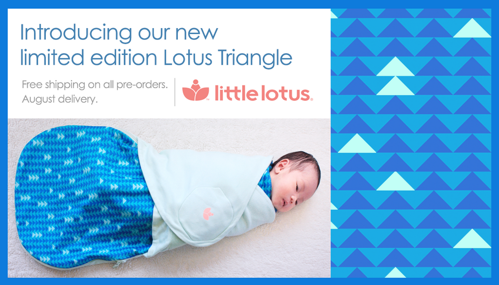 Baby in Little Lotus Triangle Swaddle