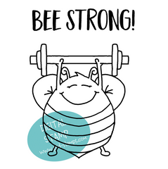 Cute Bee Stamp - Cardmaking - Bee Strong - Encouraging Card