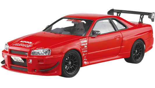 Aoshima: Nissan (2002) MCR BNR34 Skyline GT-R 1/24 Scale Model Kit