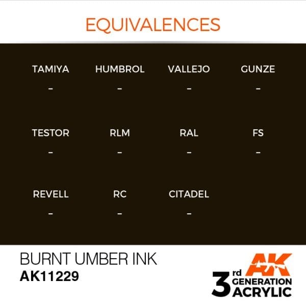 AK-Interactive - Burnt Umber Ink (17ml) 3rd Gen Acrylic