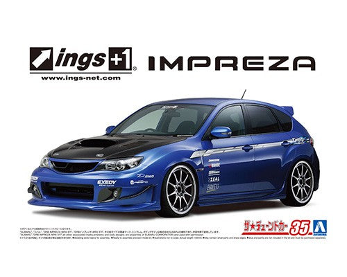 Aoshima: Subaru (2007) ings GRB Impreza WRX STI 1/24 Scale Model Kit