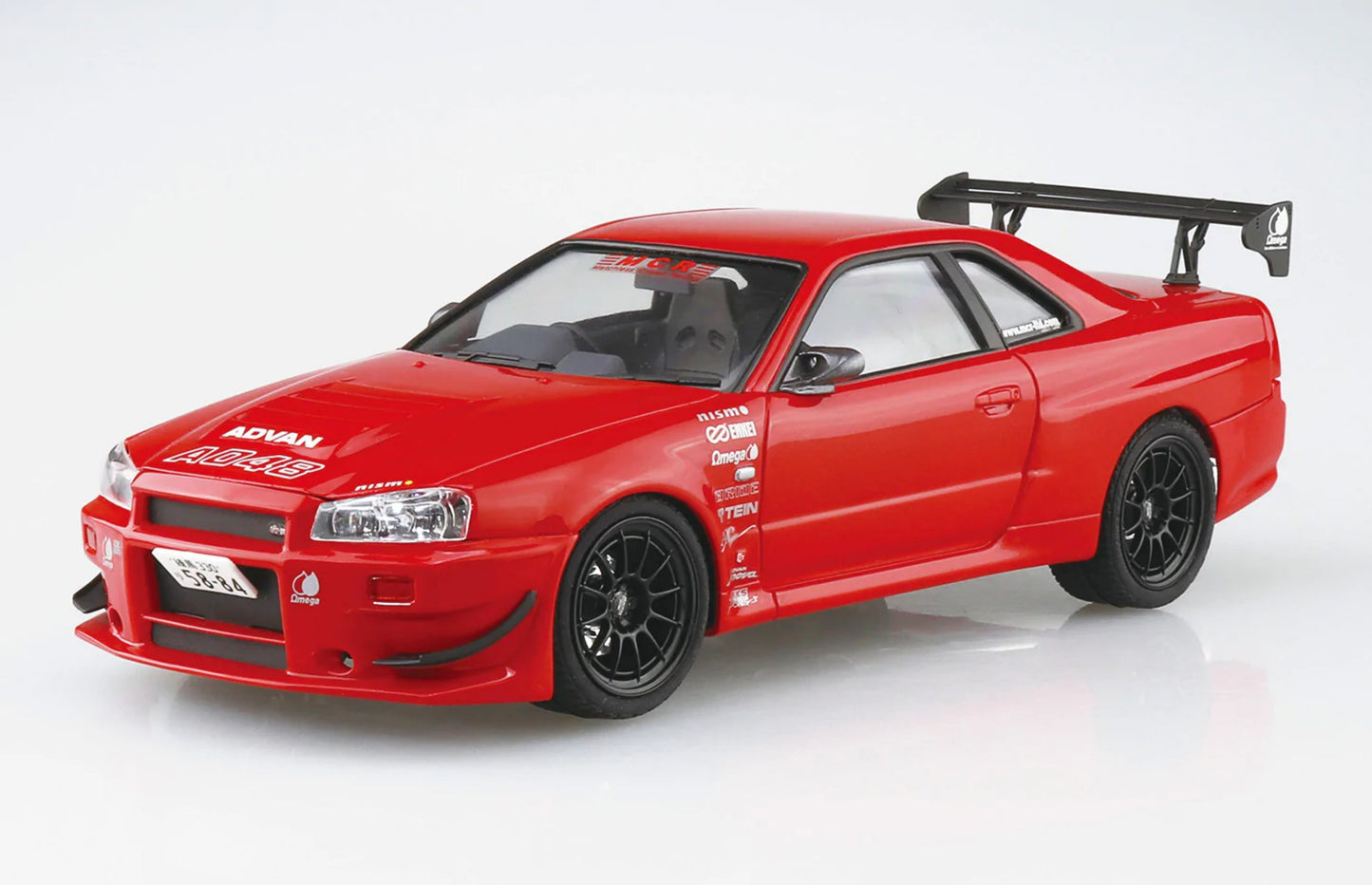 Aoshima: Nissan (2002) MCR BNR34 Skyline GT-R 1/24 Scale Model Kit
