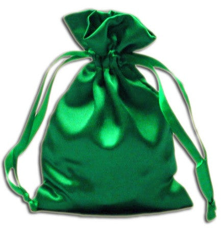 green satin bag