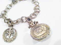 GOLDETTE charm chain bracelet vintage designer jewelry collectible marked Rare