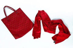 Valentino Garavani Set Red Tote Bag and Scarf Ss 68 Re-Edition Vintage