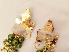 LATR Lunch at the Ritz Couture Whimsical Grape Fruits Runway Clip on Earrings