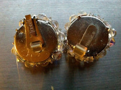 HOBE Splendorous Sparkly AB Aurora Borealis Crystal Cluster Clip on Earrings Run