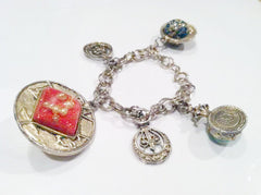 GOLDETTE charm chain bracelet vintage designer jewelry collectible marked Rare