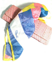 PAOLI Scarf 60s Metallic Yellow Gold Pink Blue Off White Abstract Retro Vintage