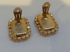 Pink Clip On Earrings True Vintage Jewelry Glamorous Sparkling Rhinestones Bold