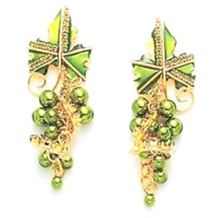 LATR Lunch at the Ritz Couture Whimsical Grape Fruits Runway Clip on Earrings