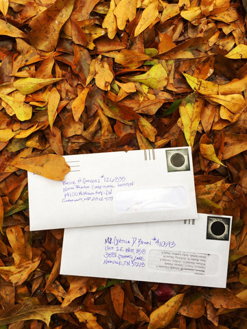 upcycled envelopes and paper for zero waste letter writing