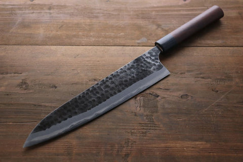 Ketsushige Anryu 3 Layer Cladding Blue Super Core Hammerd Japanese Chef's Gyuto Knife 240mm