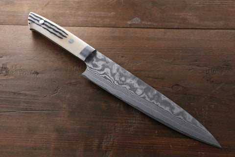 TAKESHI SAJI VG10 DAMASCUS BLACK FINISH JAPANESE CHEF'S GYUTO KNIFE WITH DEER HORN HANDLE 210MM