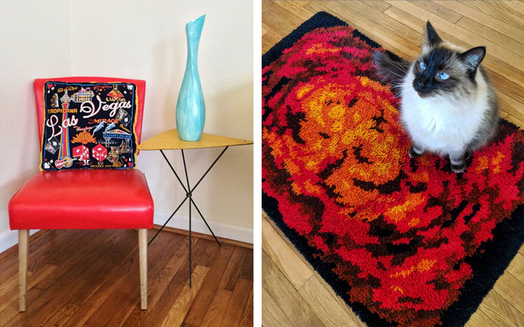 House Tour: Olivia’s Atomic Ranch Revival - vintage chair and rug