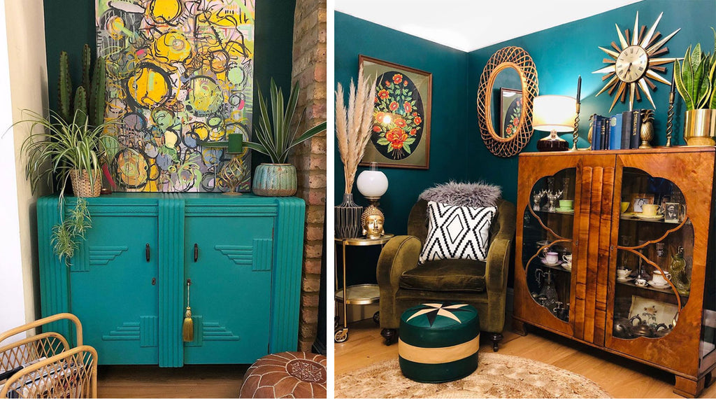 House Tour: Rachel’s Eclectic Retro Home - Art Deco cabinets