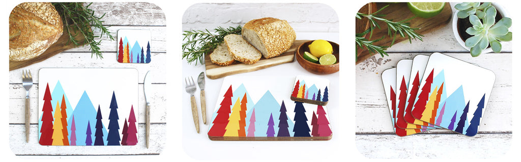 Nordic Trees Placemats and coasters by Inkabilly