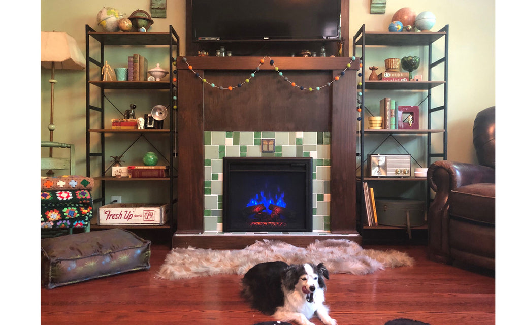 House Tour - Harmony's renovated faux vintage fireplace
