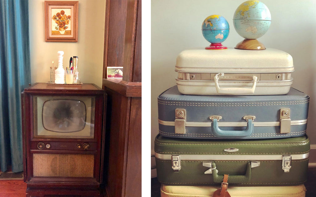 House Tour - Harmony's vintage TV and suitcase collection