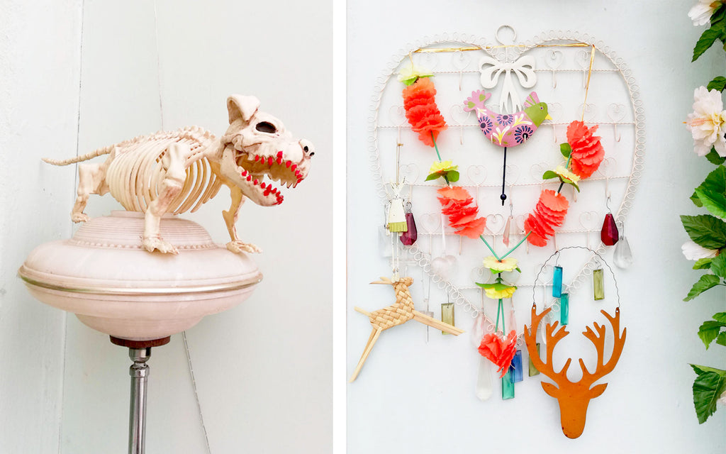 Hazel's assemblages, kitsch and macabre - Inkabilly Blog House Tour