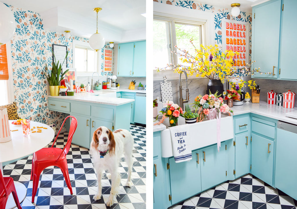 House Tour: Ariel’s bold retro home - Kitchen.Photo credit PMQforTWO