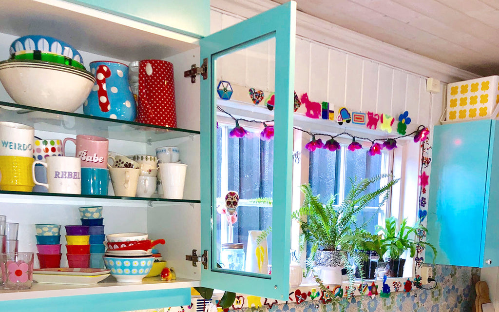 The Inkabilly Blog - Ingrid's colourful kitchen cupboards