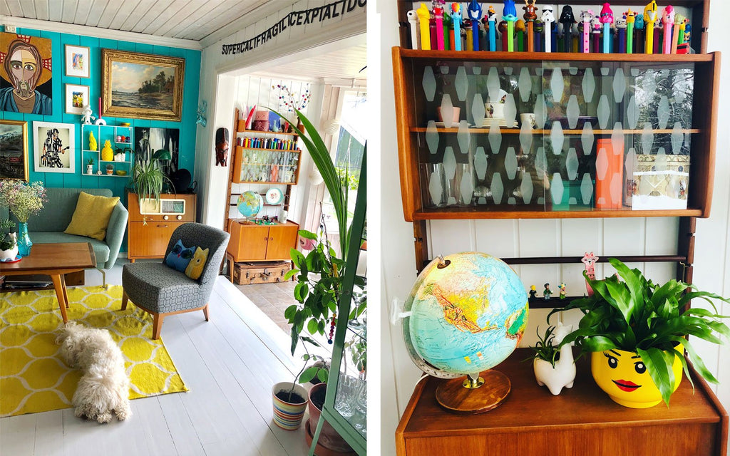 The Inkabilly Blog - Ingrid's eclectic vintage lounge with detail of teak cupboard