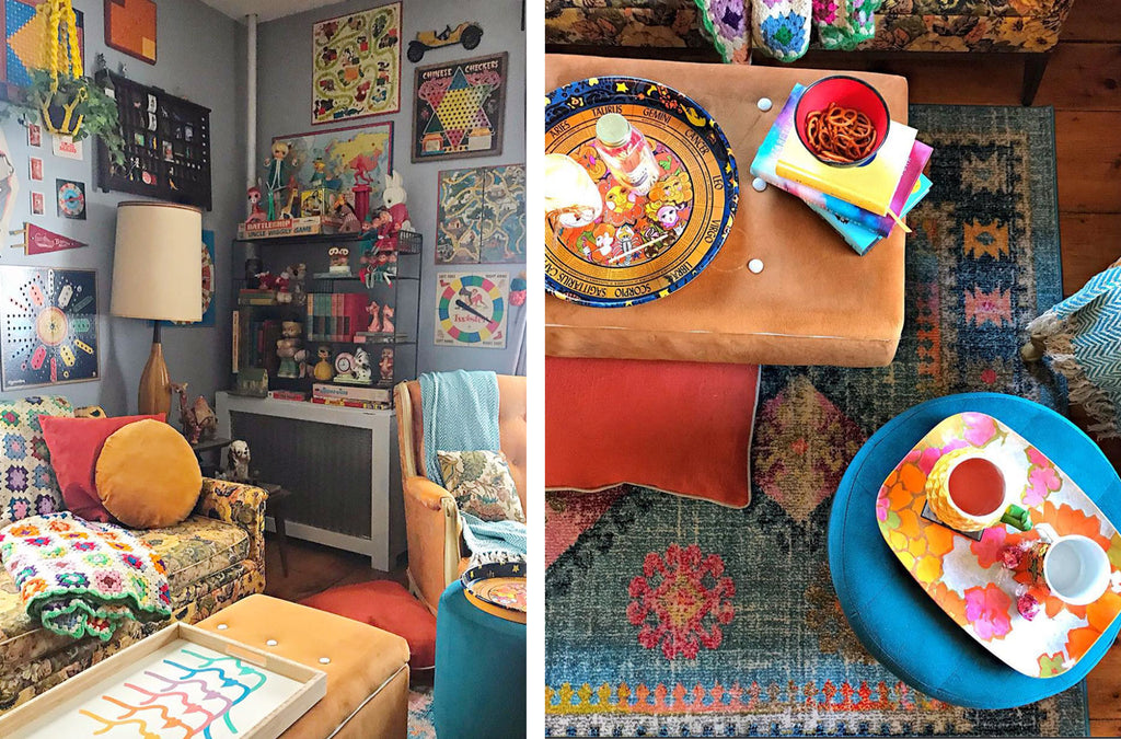 House Tour: Ryann’s Mid Century Home - corner details and top shot of tea time