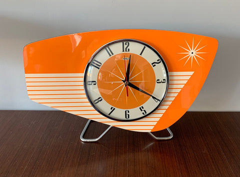 Mid Century Mantle Clock by Royale Enamel Ltd