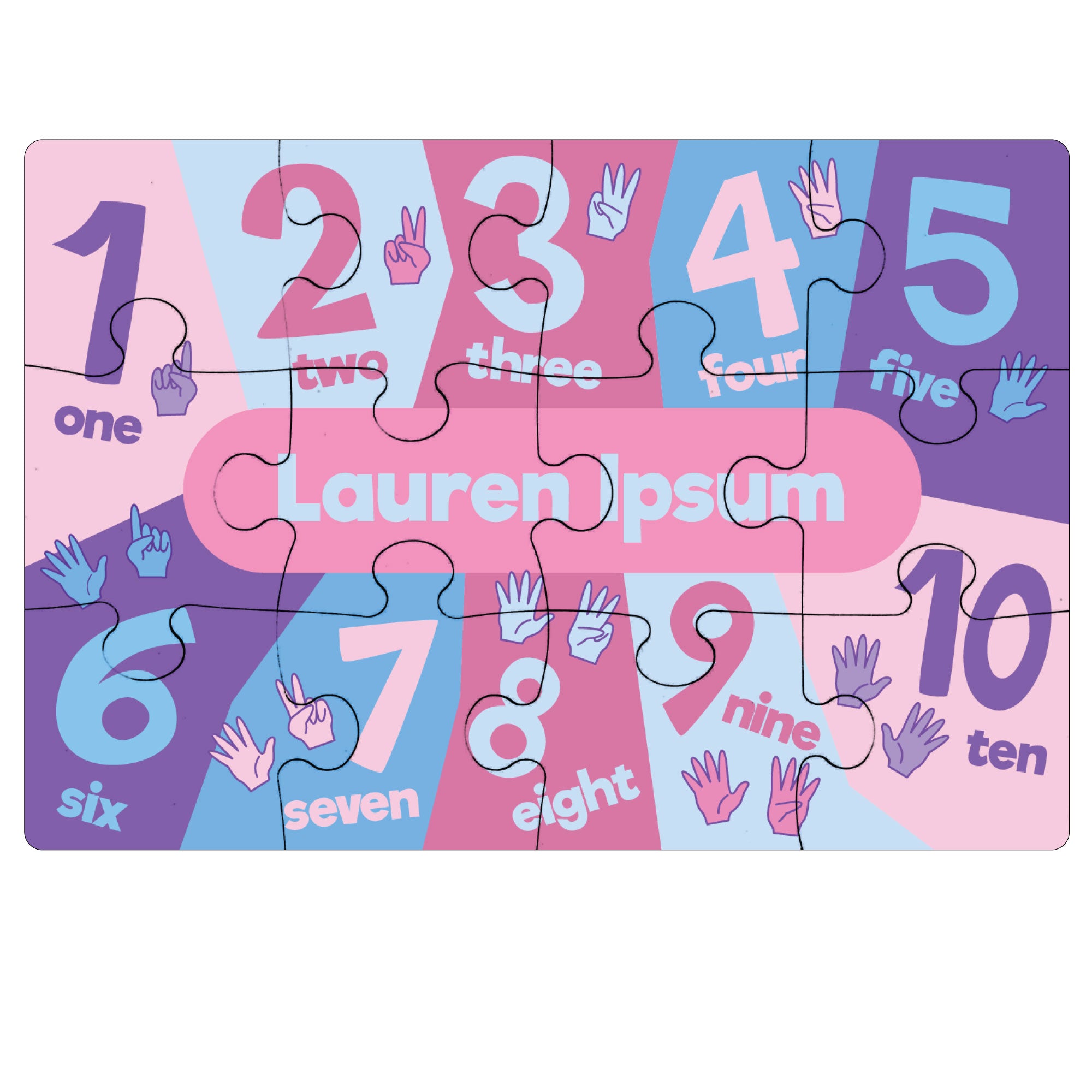 PERSONALIZED NUMBERS PUZZLE PINK InchBug