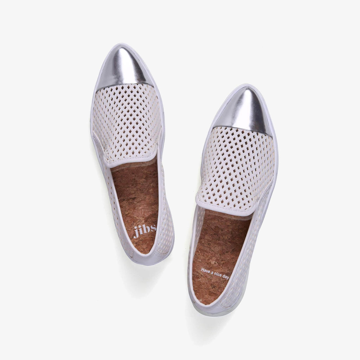 Jibs Slim Soft White | Bio Leather Slip 