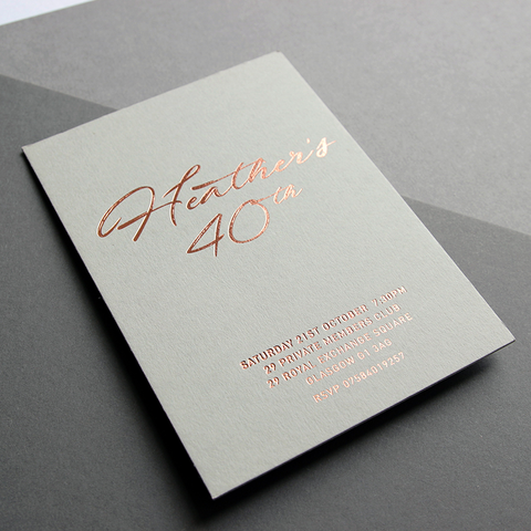 Invitation design and foil print by Caddie and Co 