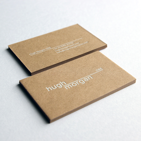 business card design by Caddie and Co for Hugh Morgan OBE