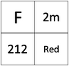 4-element data card - F, 2m, 212, red