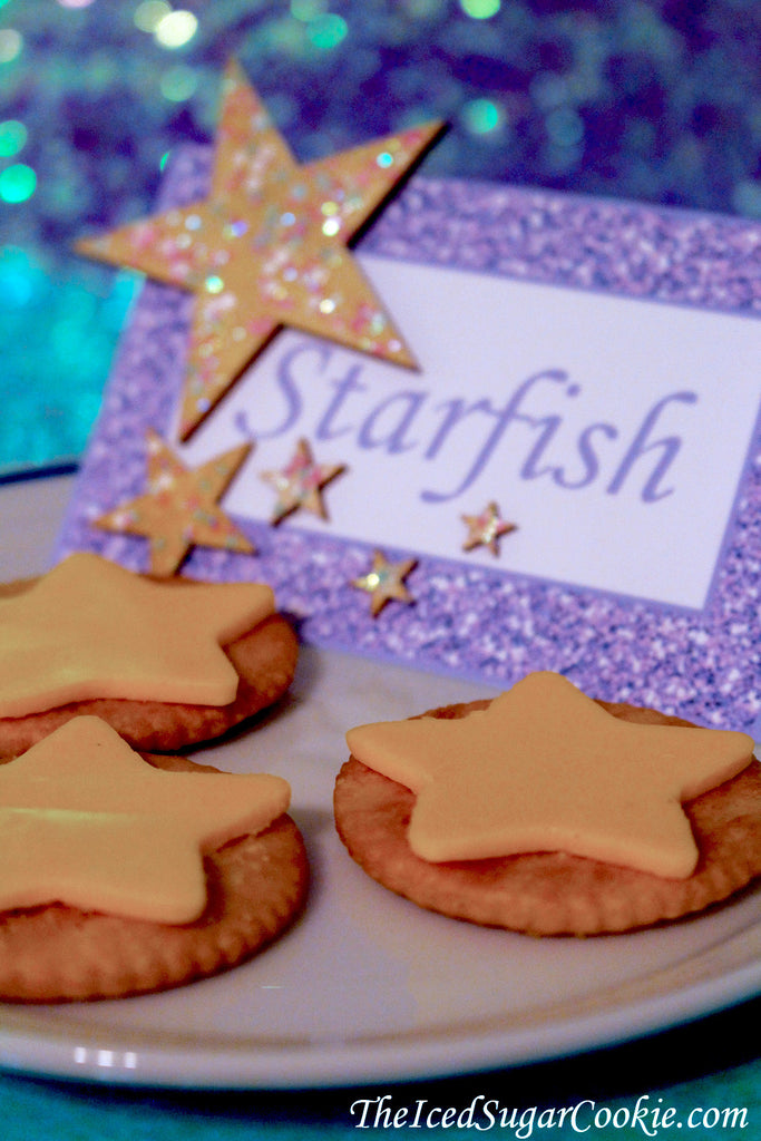 Mermaid Starfish Food Tent Cards And Snack Idea-DIY Mermaid Under The