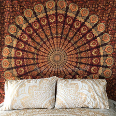 Earthy Brown Mandala Tapestry The Fox and the Mermaid