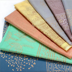 Gold block printed sarongs