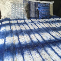 Shibori Kantha Quilt The Fox and the Mermaid