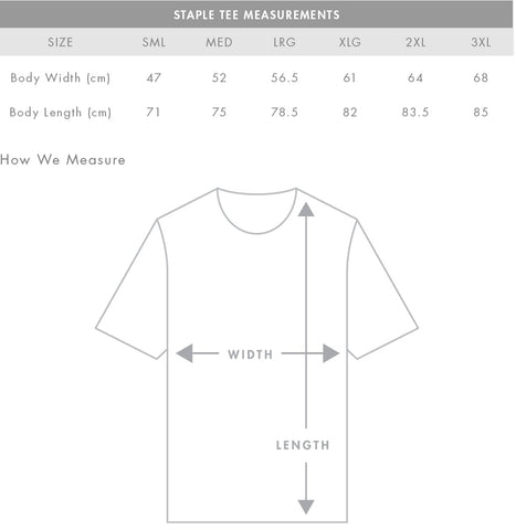 Staple T Size Guide