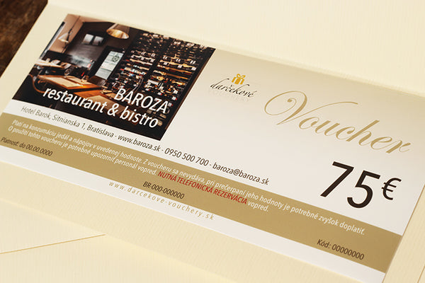 Baroza bistro restaurant Bratislava darčeková poukážka gift voucher