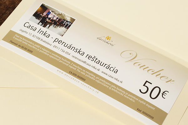 Casa Inka peruánska reštaurácia Bratislava darčeková poukážka gift voucher