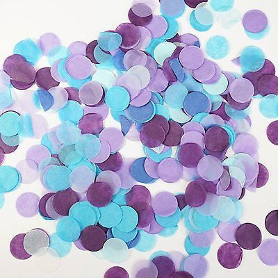 Fascola 2000 Pieces 2.5cm/1inch Blue Purple Turquoise Teal Aqua Paper Circle Confetti for Kids Birthday Party Decoration Supplies 