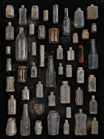 Antique spell jars and protection bottle