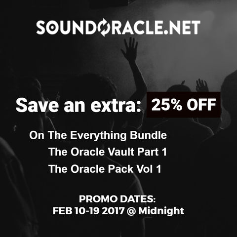 Save and extra 25% Off on selected Sound Packs (Everything Bundle, Vault & Oracle Pack Vol 1)